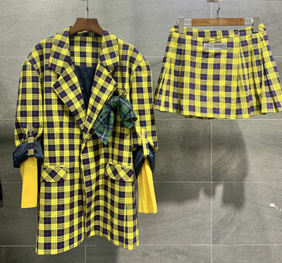 Traje Universitario a Cuadros - Estilo Preppy Moderno