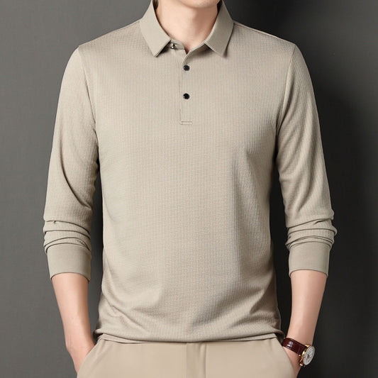 Camiseta Jacquard Manga Larga Otoño para Hombre Joven y Adulto