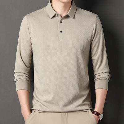Camiseta Jacquard Manga Larga Otoño para Hombre Joven y Adulto