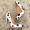 Tacones Stiletto Charol Punta Fina con Lunares para Mujer