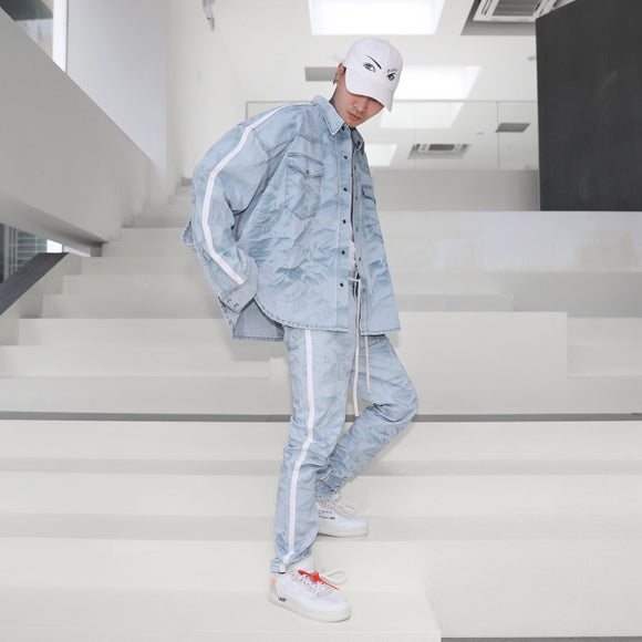 Chaqueta Denim Oversized Hip Hop Unisex - Mangas Anchas Estilo Urbano