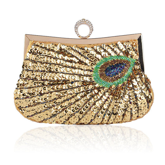 Bolso de Cena con Anillo de Cuentas Pavo Real Hecho a Mano - Image 16