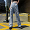 Pantalones Rectos Sueltos Rotos Estilo Papá Drapeado