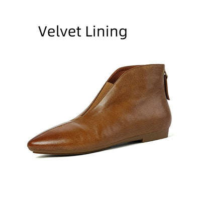 Botines Retro de Cuero con Tacón Bajo y Cierre Trasero - Image 8