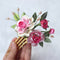 Peine Ondulado de Flores Peonía Camelia con Degradado Curling