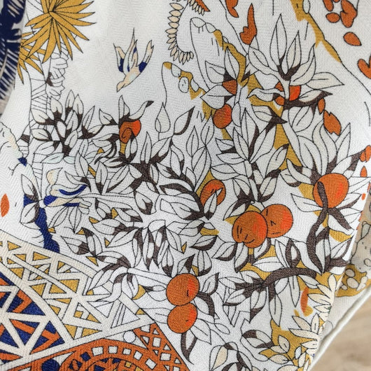 Pañuelo de Seda y Lana Reversible Doble Cara Mismo Color - Image 15