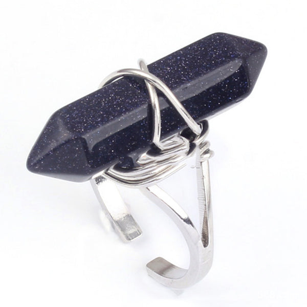 Anillo Hexagonal de Cristal Natural - Image 2