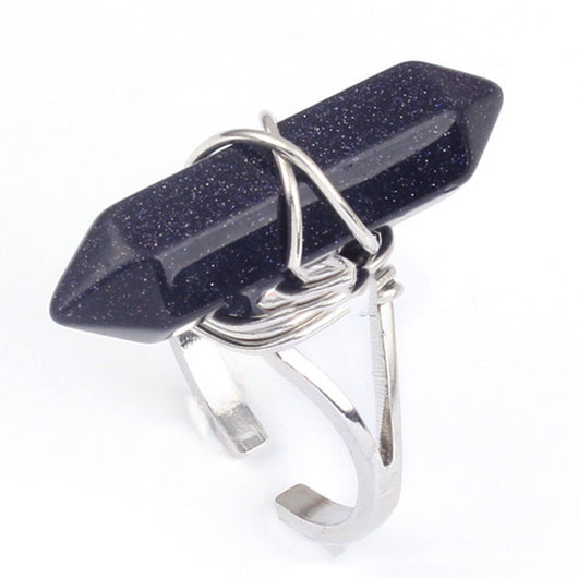 Anillo Hexagonal de Cristal Natural - Image 2