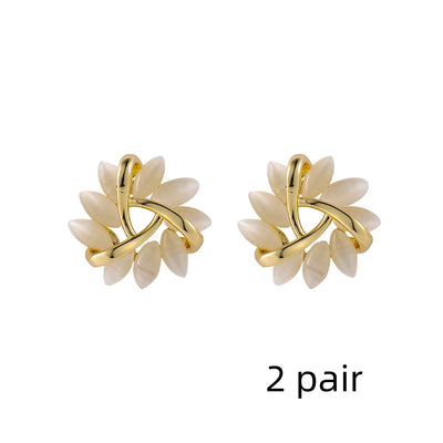 Aretes de Plata S925 Triángulo Geométrico con Ópalo para Mujer - Image 7