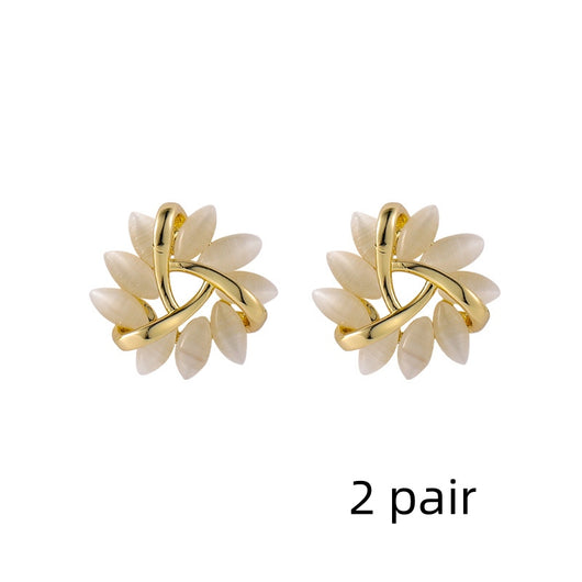Aretes de Plata S925 Triángulo Geométrico con Ópalo para Mujer - Image 7