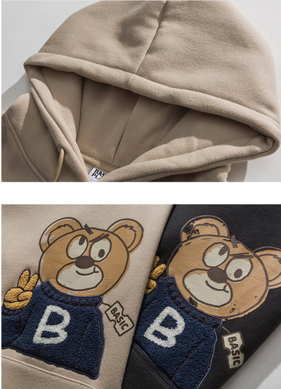 Sudadera Holgada con Estampado de Oso Bordado - Image 11