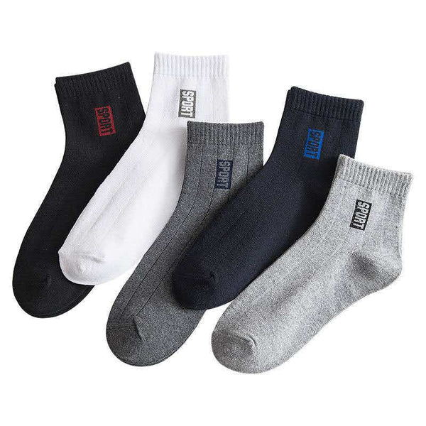 Set de 5 Pares de Calcetines Hombre Algodón Transpirables Tubo Medio Absorbentes - Image 12