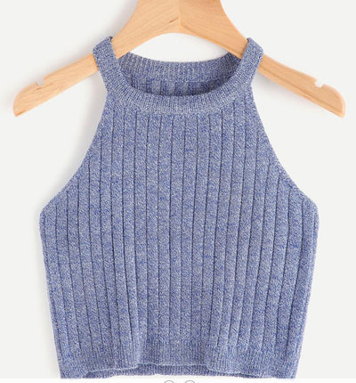 Chaleco Tejido Holgado de Tirantes Anchos - Diseño Minimalista Versátil - Image 8