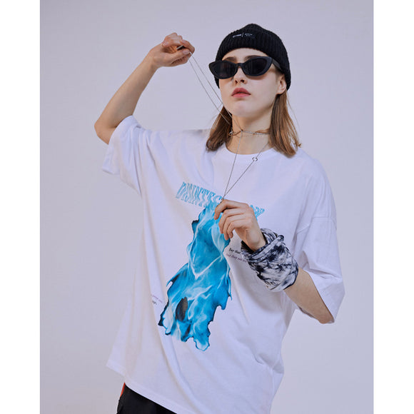 Remera Suelta Estampado Dark Ghost