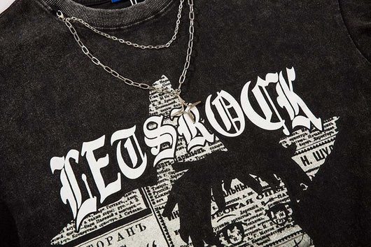 Camiseta Retro Manga Corta con Cadena para Hombre - Image 10
