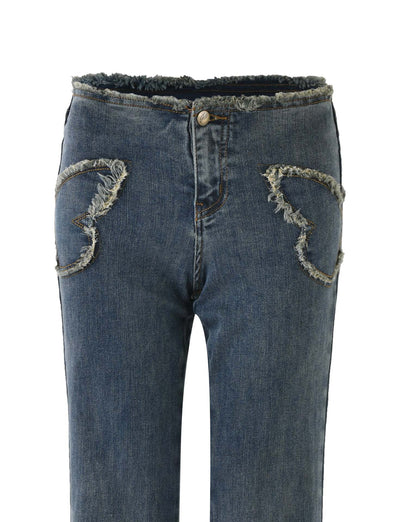 Jeans Slim Fit Retro con Bordado de Mariposas para Mujer - Image 13