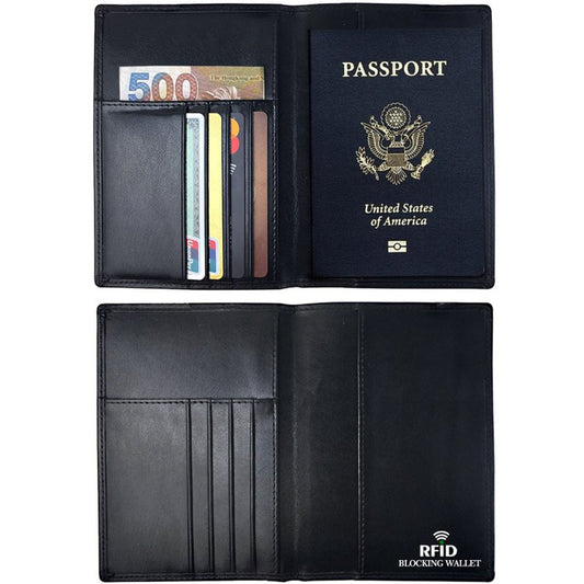 Cartera Pasaporte RFID Antimagnética en Cuero - Protección Total de Documentos