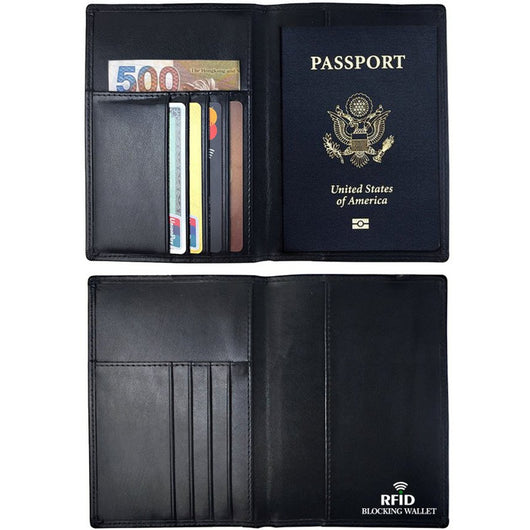 Cartera Pasaporte RFID Antimagnética en Cuero - Protección Total de Documentos