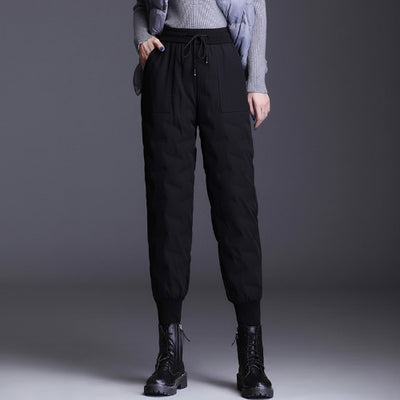 Pantalones de Algodón Grueso Cintura Alta para Mujer con Forro de Plumón - Image 6