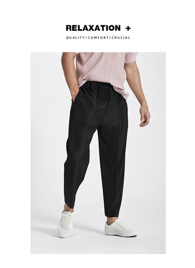 Pantalones Casuales para Hombre con Pretina Plisada y Puño Ajustable - Image 11