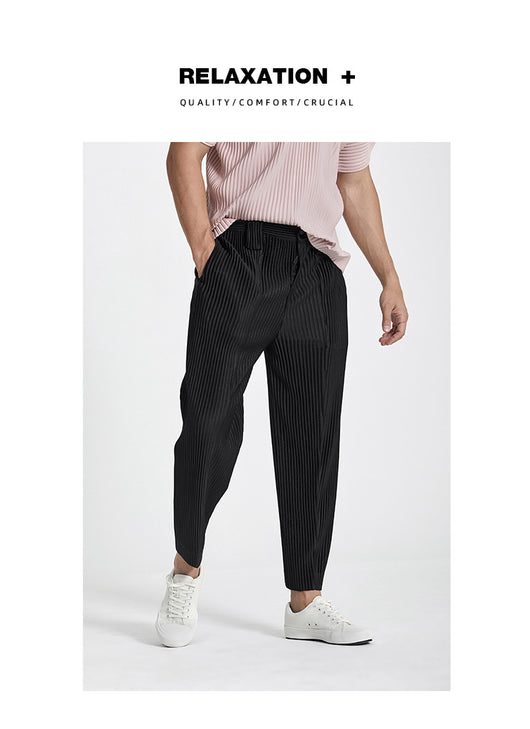 Pantalones Casuales para Hombre con Pretina Plisada y Puño Ajustable - Image 11