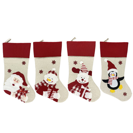 Bolsa de Regalo Navideña con Diseños de Papá Noel, Muñeco de Nieve y Reno
