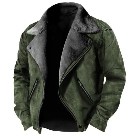 Chaqueta Casual con Cuello Tipo Polo y Cierre de Cremallera - Abrigo Acolchado con Forro de Pelaje - Image 3
