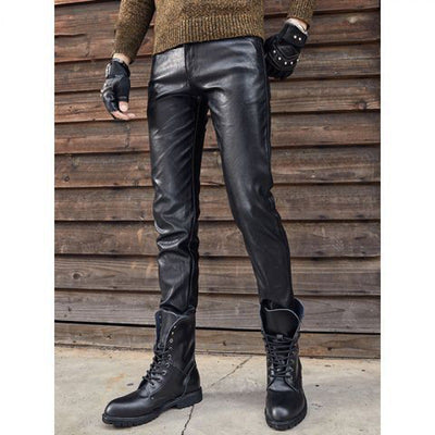 Pantalones Biker de Cuero Genuino Ajuste Slim Retro - Image 7