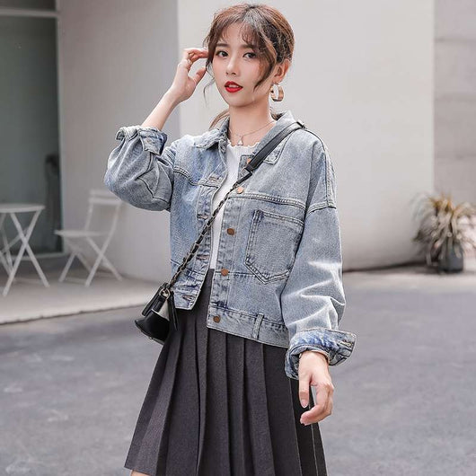 Chaqueta Denim Suelta Corta para Mujer - Estilo Casual - Image 6