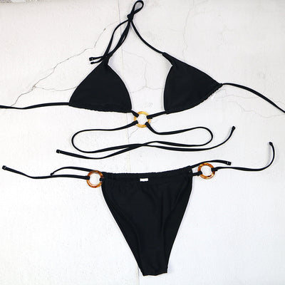 Bikini Deportivo Dos Piezas Cintura Baja Verde Naranja Negro y Blanco para Mujer - Image 13