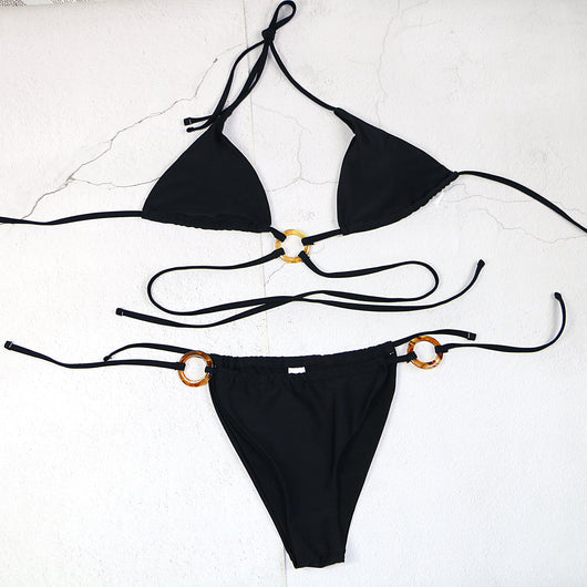Bikini Deportivo Dos Piezas Cintura Baja Verde Naranja Negro y Blanco para Mujer - Image 13
