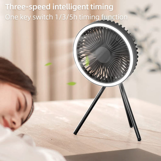 Ventilador LED Camping Portátil 3 en 1 con Tripié Ajustable y Carga USB - Image 7