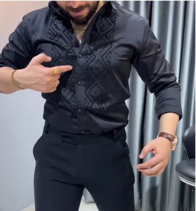 Camisa de Fiesta con Brillo para Hombre
