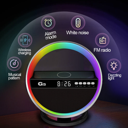 Lámpara Ambiental RGB con Cargador Inalámbrico y Altavoz Bluetooth - Image 6