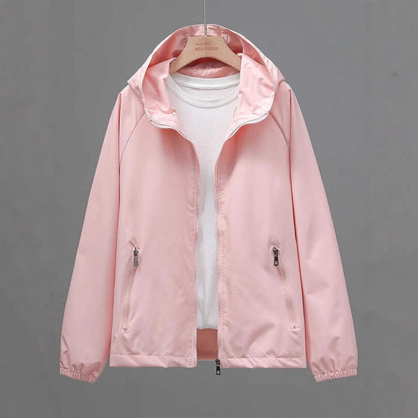 Chaqueta Hoodie Suelta Cropped Talla Grande Mujer - Ligera y Casual