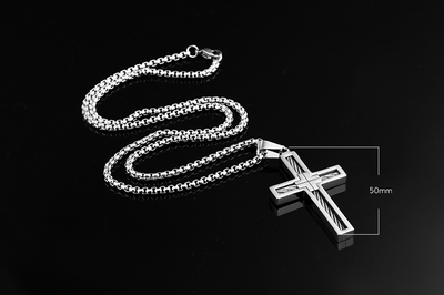 Collar con Dije de Cruz para Hombre Estilo Moderno - Image 5
