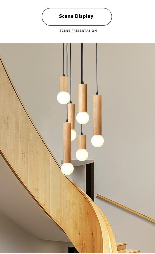 Lámpara Colgante de Madera para Restaurante - Diseño Moderno Minimalista - Image 12