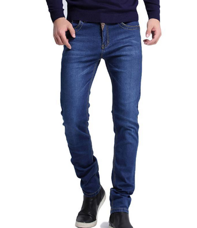 Jeans Slim Straight con Cintura Cómoda y Tela Elástica