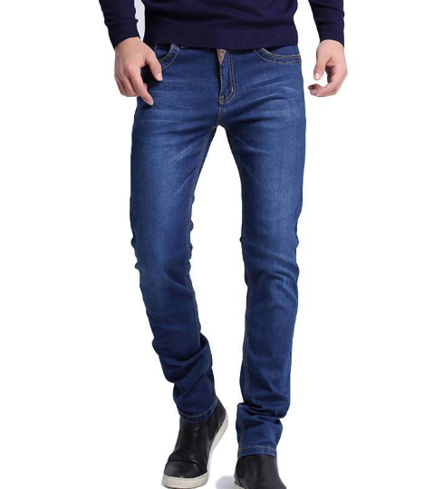 Jeans Slim Straight con Cintura Cómoda y Tela Elástica