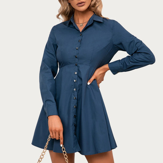 Camisa Clásica de Manga Larga Abotonada para Mujer - Image 3