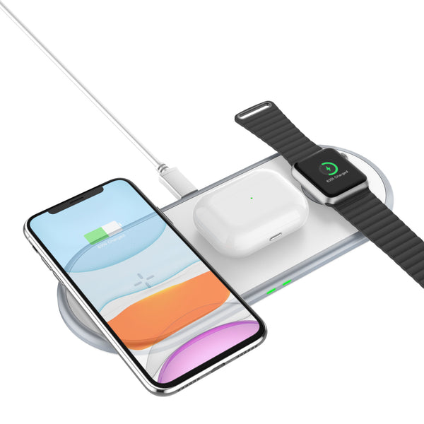 Cargador Inalámbrico 3 en 1 de 10W con Soporte para Teléfono