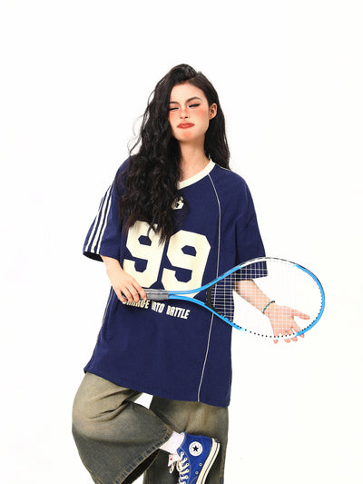 Playera Deportiva Retro Cuello V Manga Corta - Image 14