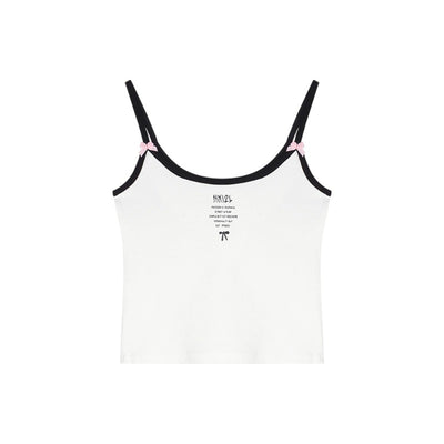 Top Cropped Blanco con Estampado de Letras y Lazo Sexy - Image 6