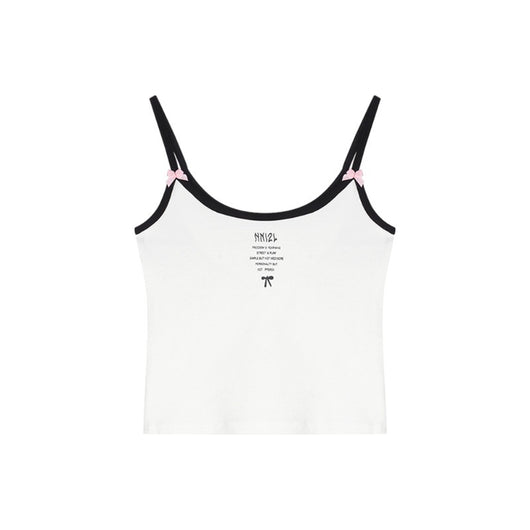 Top Cropped Blanco con Estampado de Letras y Lazo Sexy - Image 6