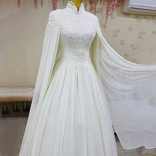 Vestido de Novia Sirena con Encaje y Manga Larga - Image 8