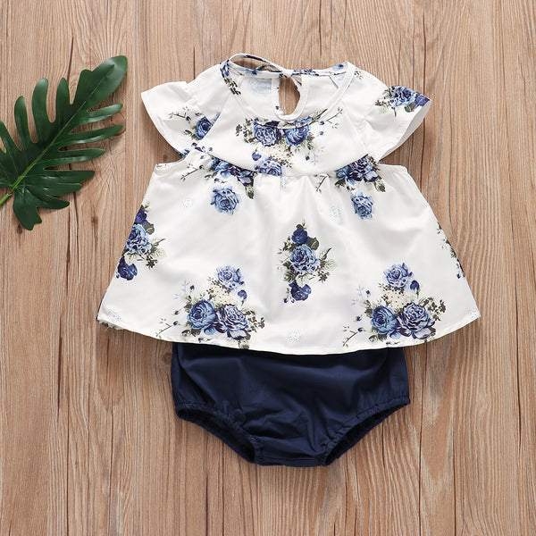 Conjunto Falda Plisada + Shorts Florales