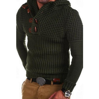 Suéter Hoodie Doble Botonadura Manga Larga para Hombre