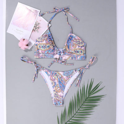 Bikini Floral Ajustable con Espalda Descubierta y Cordones - Image 4