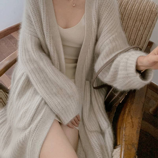 Suéter Holgado Coreano para Mujer - Estilo Minimalista Otoño e Invierno
