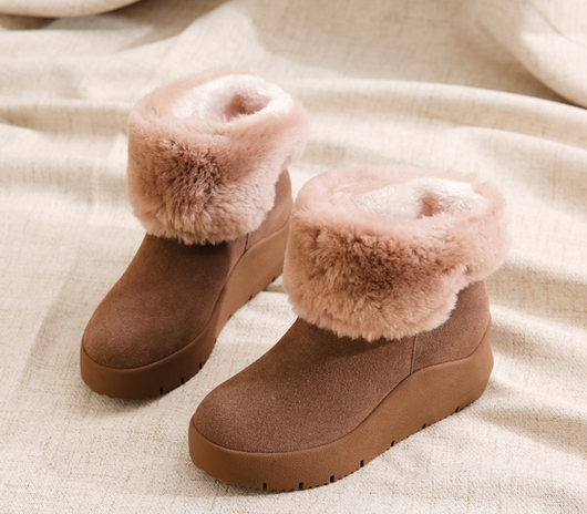 Botas de Nieve Forradas para Mujer - Diseño Coreano Elevado con Suela Acolchada - Image 5
